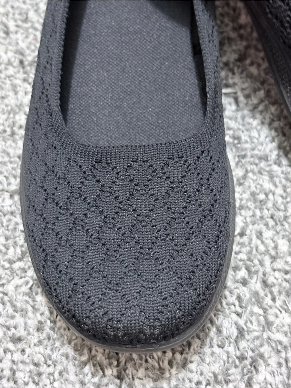 Skechers Goga Max Womens 8.5 Go Step Lite Black Slip On Ballet Flat Shoes 14743